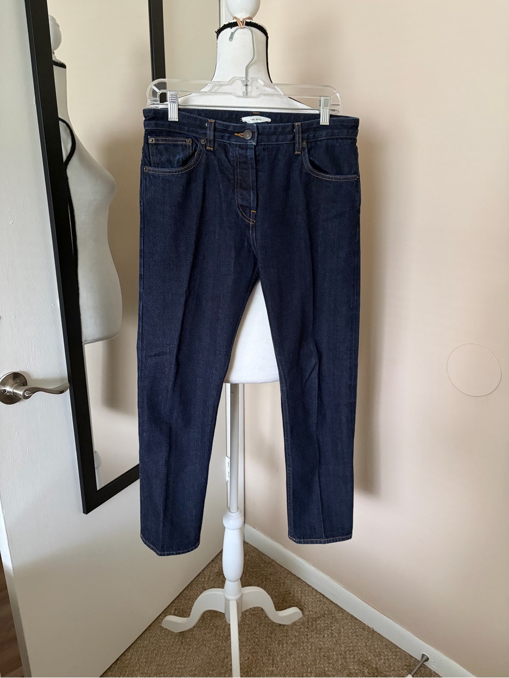 The Row Riaco-Style Straight-Leg Jeans in Dark Indigo/Dark Blue Wash Size 6